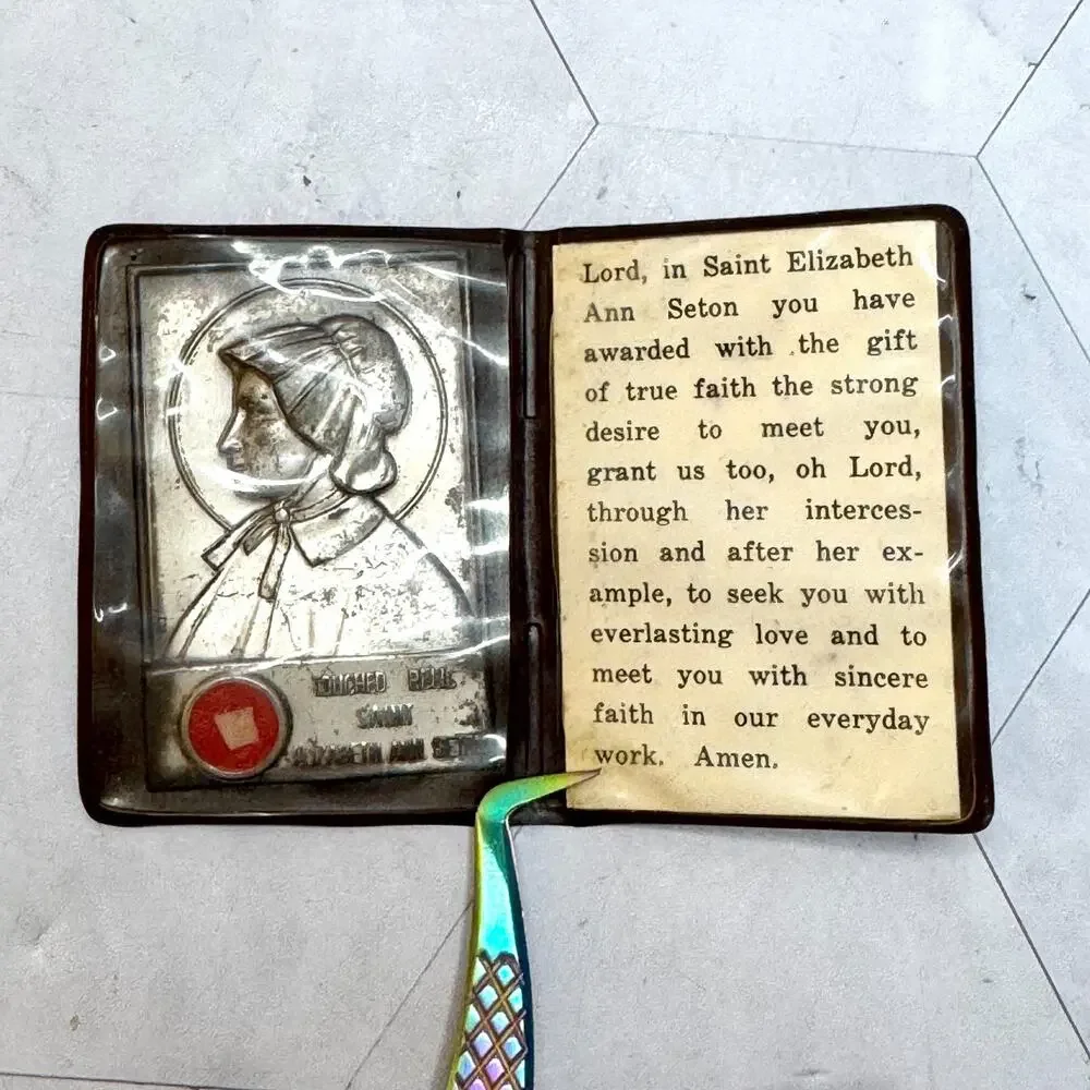 Saint Elizabeth Ann Seton Pocket Relic Holy Patron Prayer Folder Folding 2.5x2